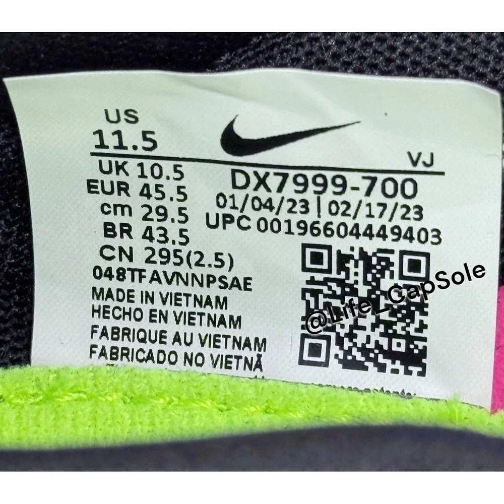 Men's 10 Nike‎ Rival XC 6 Cross-Country Spikes Volt/Black/Hyper Pink DX7999-700